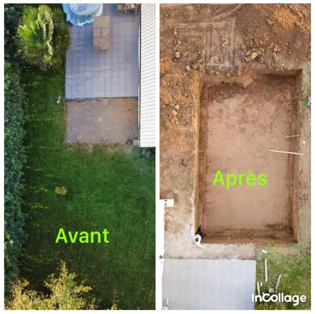 Nivellement du terrain avant pose de revêtement.
